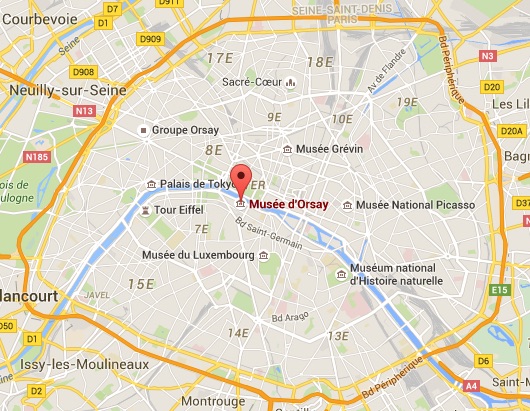 Carte Paris avec Musée d'Orsay
