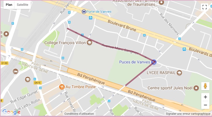 Carte des rues du Marché de Vanves