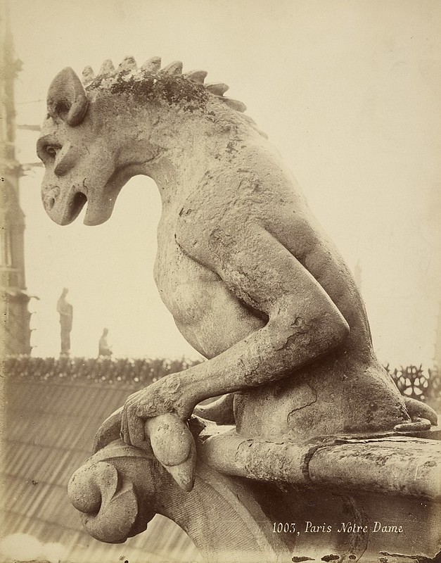 Gargoyle at Notre Dame, unknown photographer, ca. 1870