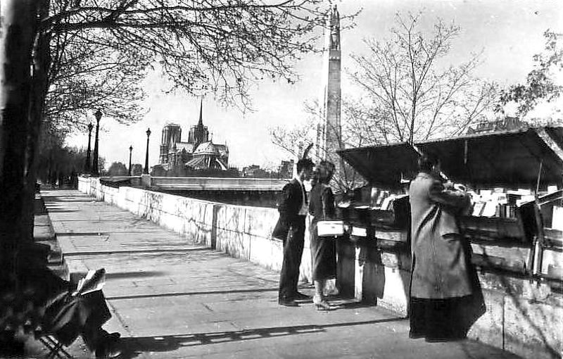 sur le quai de la Tournelle années 1950 - Paris 5e