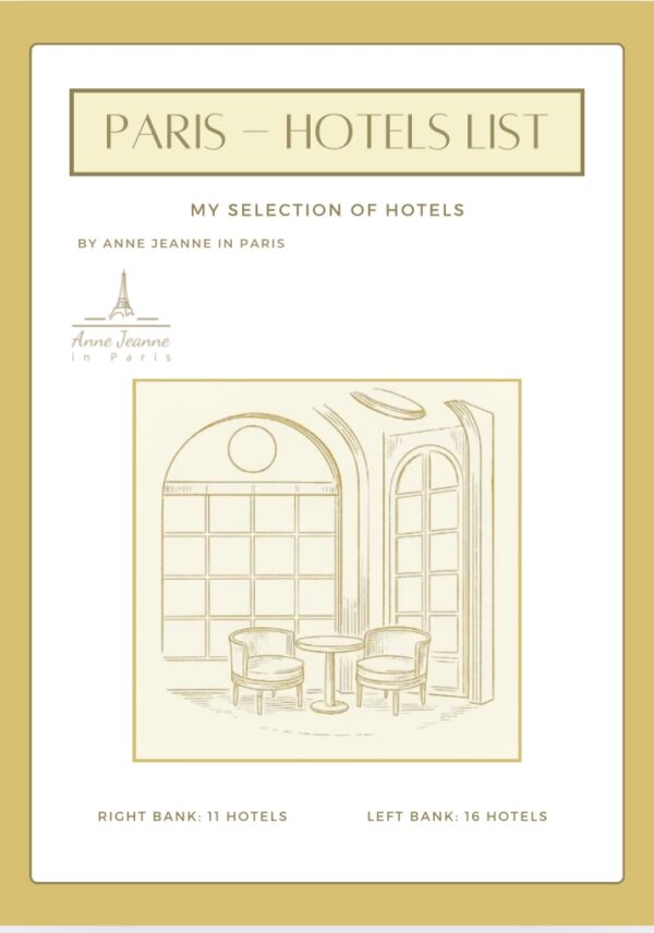 [PDF Sheet] - PARIS HOTELS LIST