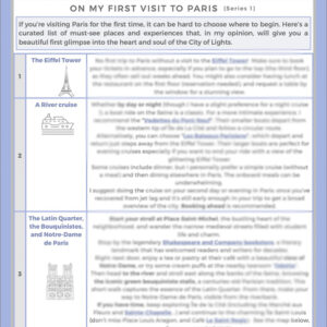 [PDF Sheet] MY FIRST VISIT to PARIS